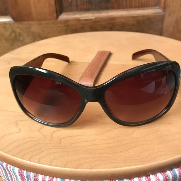 FINAL PRICE - NYS Collection Brown & Bronze Oversize Sunglasses w/Etched Arms #4 - Picture 1 of 8